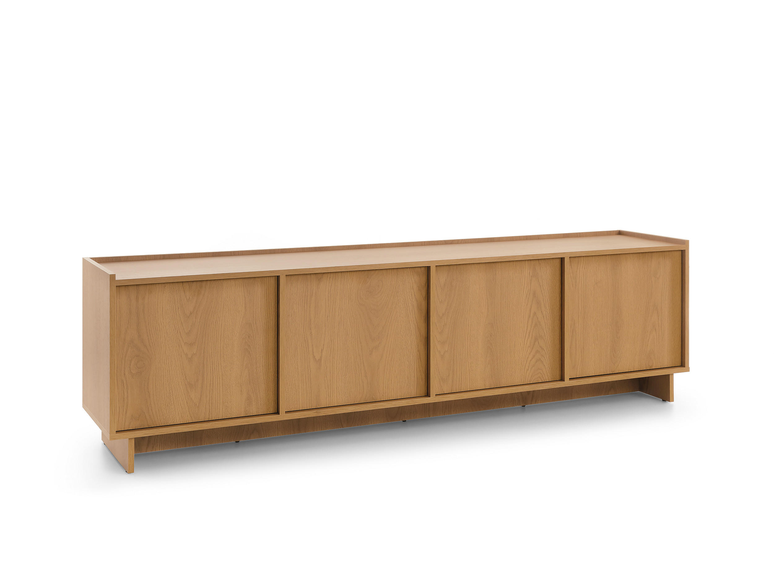TV SCHRANK: karamellfarbene Eiche, 195 x 55 x 39 cm - Braun, Holzwerkstoff (195/55/39cm) - 3XE LIVING