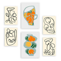 POSTER Set Mit 6 Deformierte Vase, abstraktes Blumenmuster Größe A3 & A4 Rahmenlos - Klar, Papier (29.7/1cm) - Nacnic