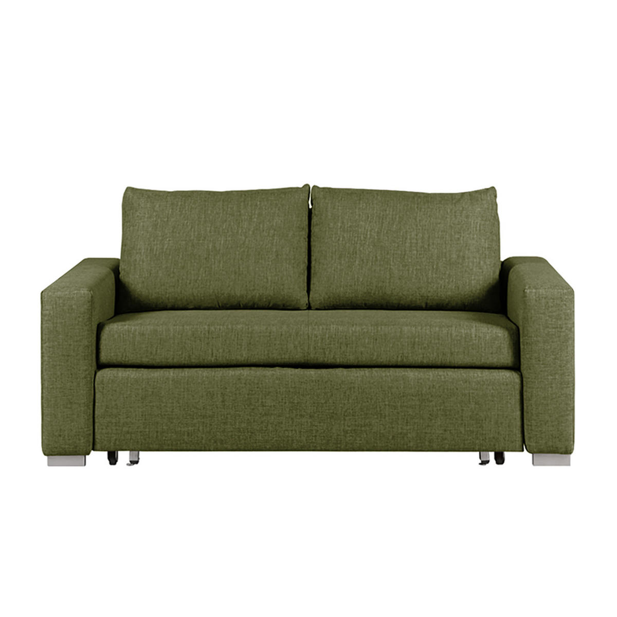 SCHLAFSOFA - Silberfarben/Grün, Textil (193/90/90cm) - home24