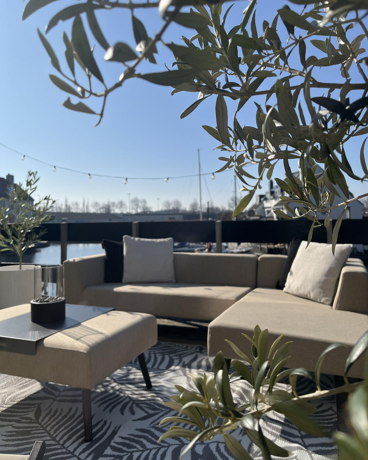 LOUNGE SADA 4-místná Béžová Sorrivo II - šedá/béžová, textil - Beliani