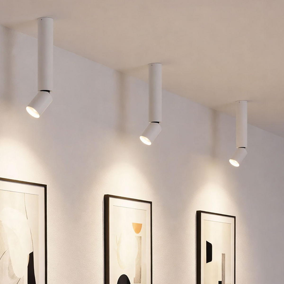 LED DECKENLEUCHTE Aluminium Weiß beweglicher Spot 3er Set - Weiß, Metall (4.5/4.5/38cm) - Globo Lighting