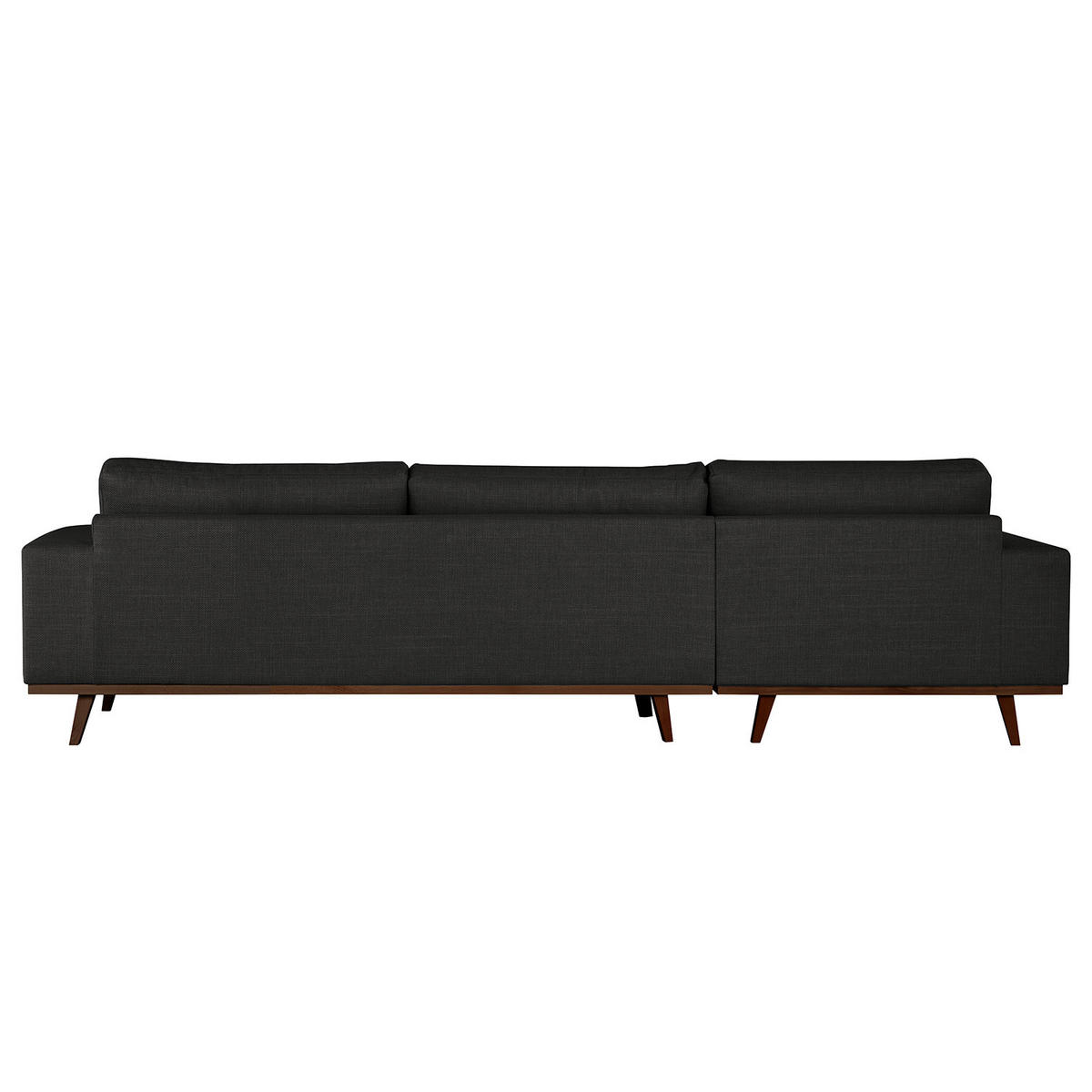 ECKSOFA mit Longchair - Buchefarben/Schwarz, Buchenholz/Textil (281/153cm) - home24