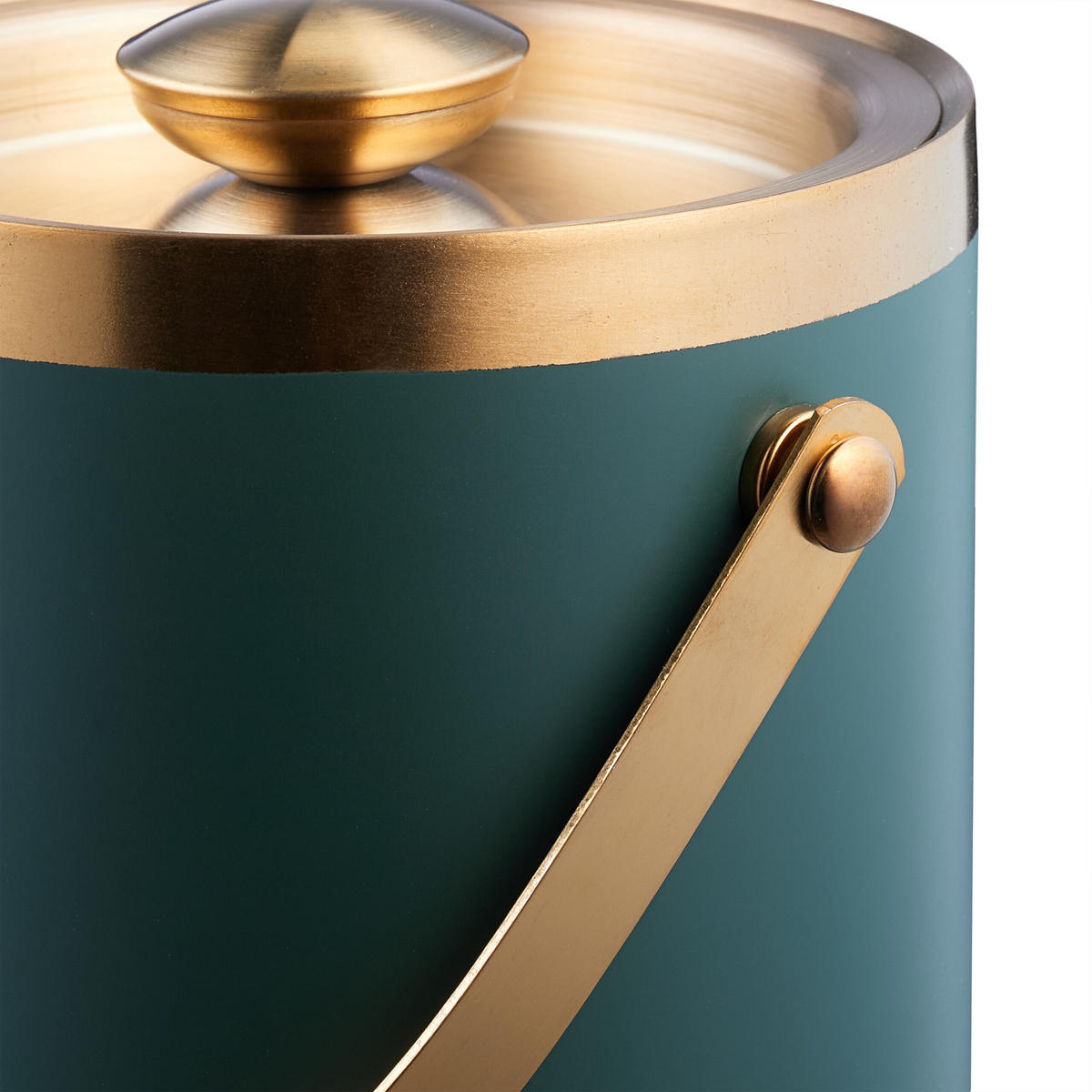 EISEIMER Grün Edelstahl mit Deckel 1,5 l - Dunkelgrün, Metall (15/17cm) - Relaxdays