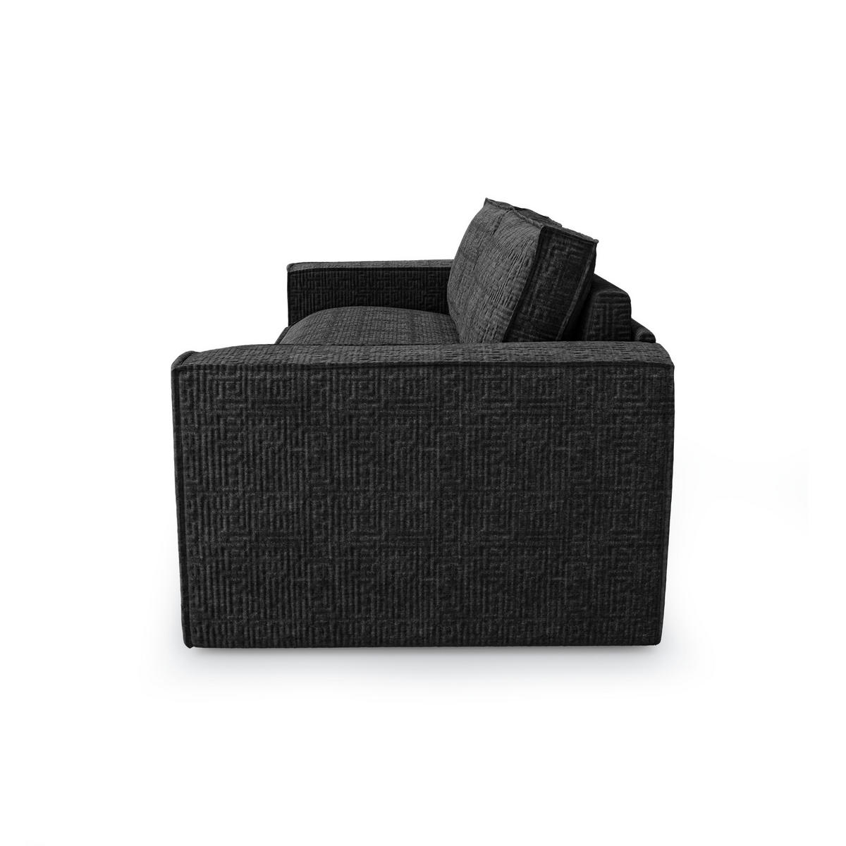 SCHLAFSOFA GERADE Samt Anthrazit 216cm - Dunkelgrau/Anthrazit, Textil (216/90/100cm) - Sia Home
