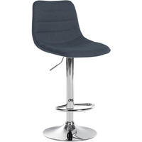 BARHOCKER Stoff dunkelgrau - Chromfarben/Dunkelgrau, Textil/Metall (45/89/46cm) - CLP