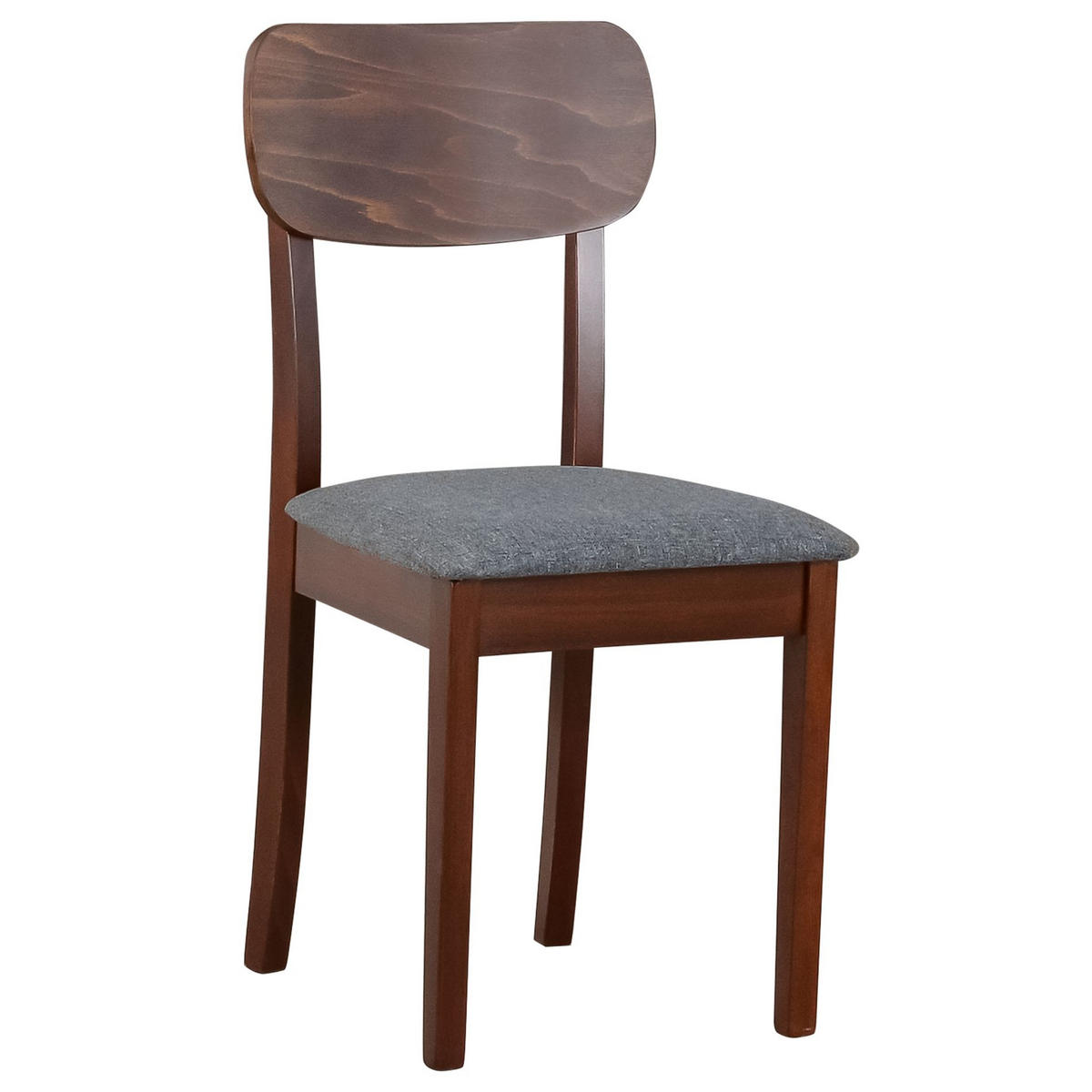 HOLZSTUHL Noeles Dunkelgrau/Nussbaumoptik - Dunkelgrau, Holz/Textil (43/86/40cm) - Selsey