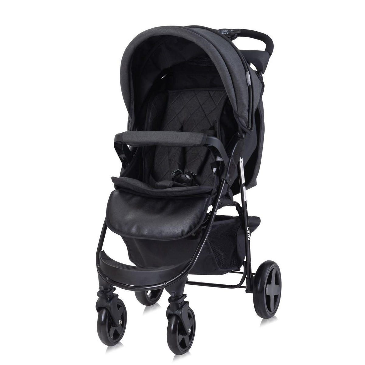 BUGGY Olivia schwarz Zubehörbox, Fußabdeckung, verstellbar, Korb - Schwarz, Metall (80/49/100cm) - Lorelli