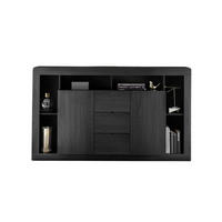 SIDEBOARD mit 2 Türen und 3 Schubladen L172 cm - Rimini - Schwarz, Holzwerkstoff (40/102/172cm) - Calicosy