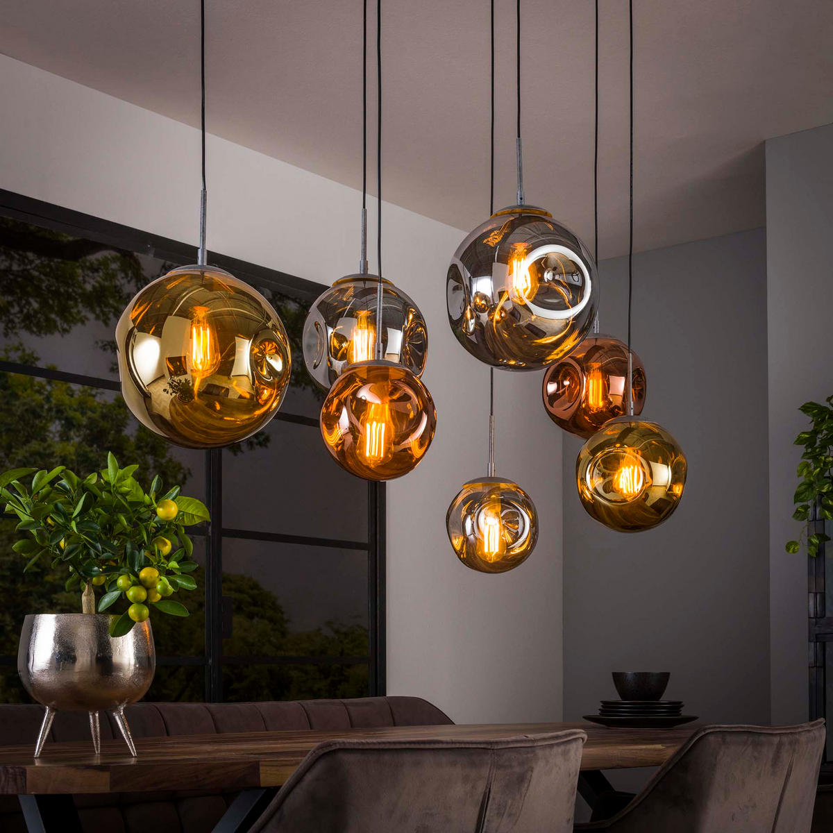 HÄNGELEUCHTE Stellar Gold 50/145/ 150 cm - Goldfarben, Glas (50/145/150cm) - Hoyz Collection