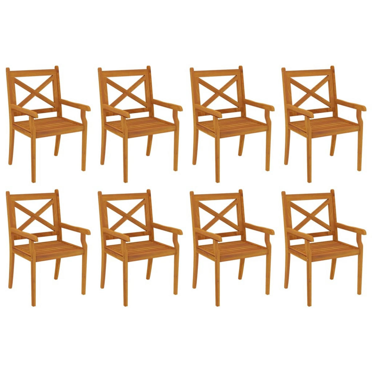 GARTEN-ESSGRUPPE 9Er Set Massivholz Akazie - Braun, Holz - vidaXL