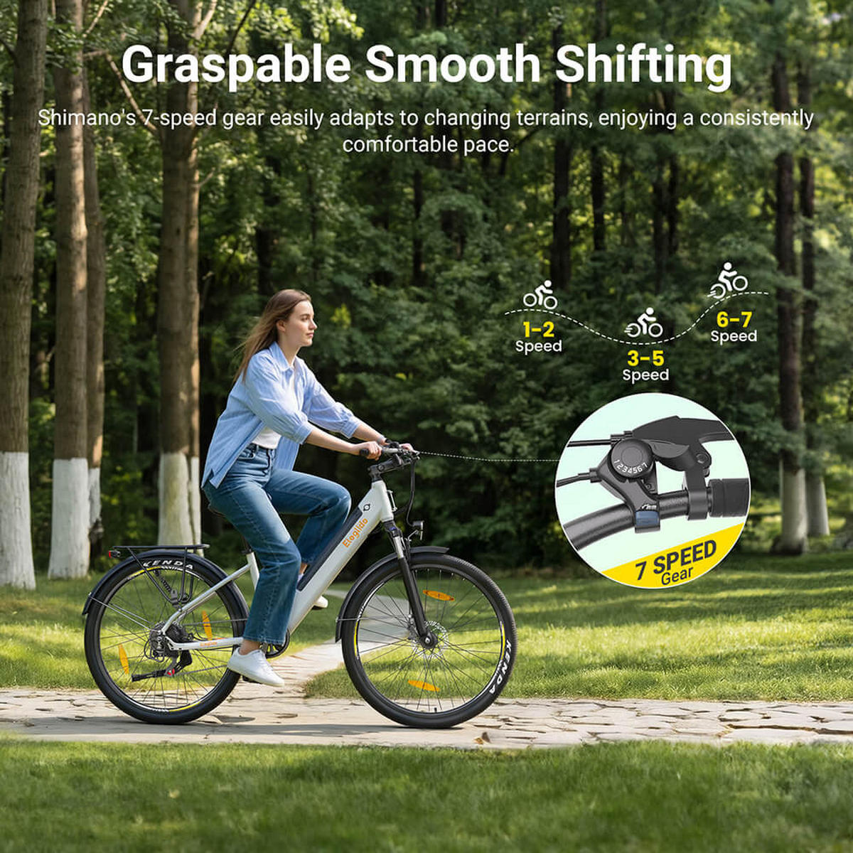 E-BIKE Eleglide T1 ST – Extensive 100 km Reichweite herausnehmbarer Akku - Grau, Metall (25cm)