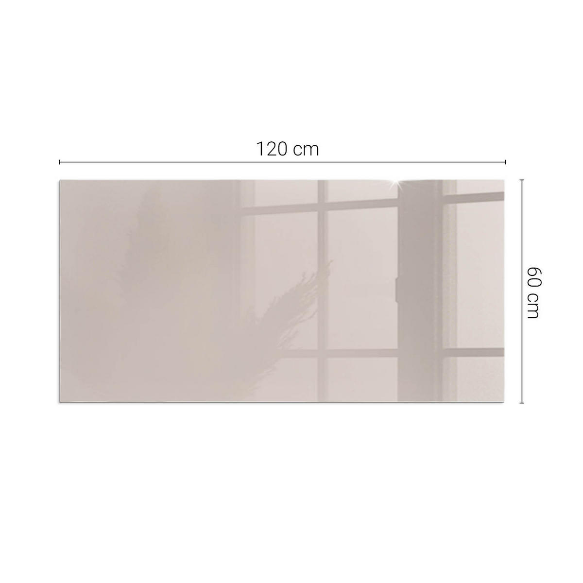 GLASPLATTE für Kamin 120x60 cm Beige - Beige, Glas (120/60/0.4cm) - ArtPrintCave