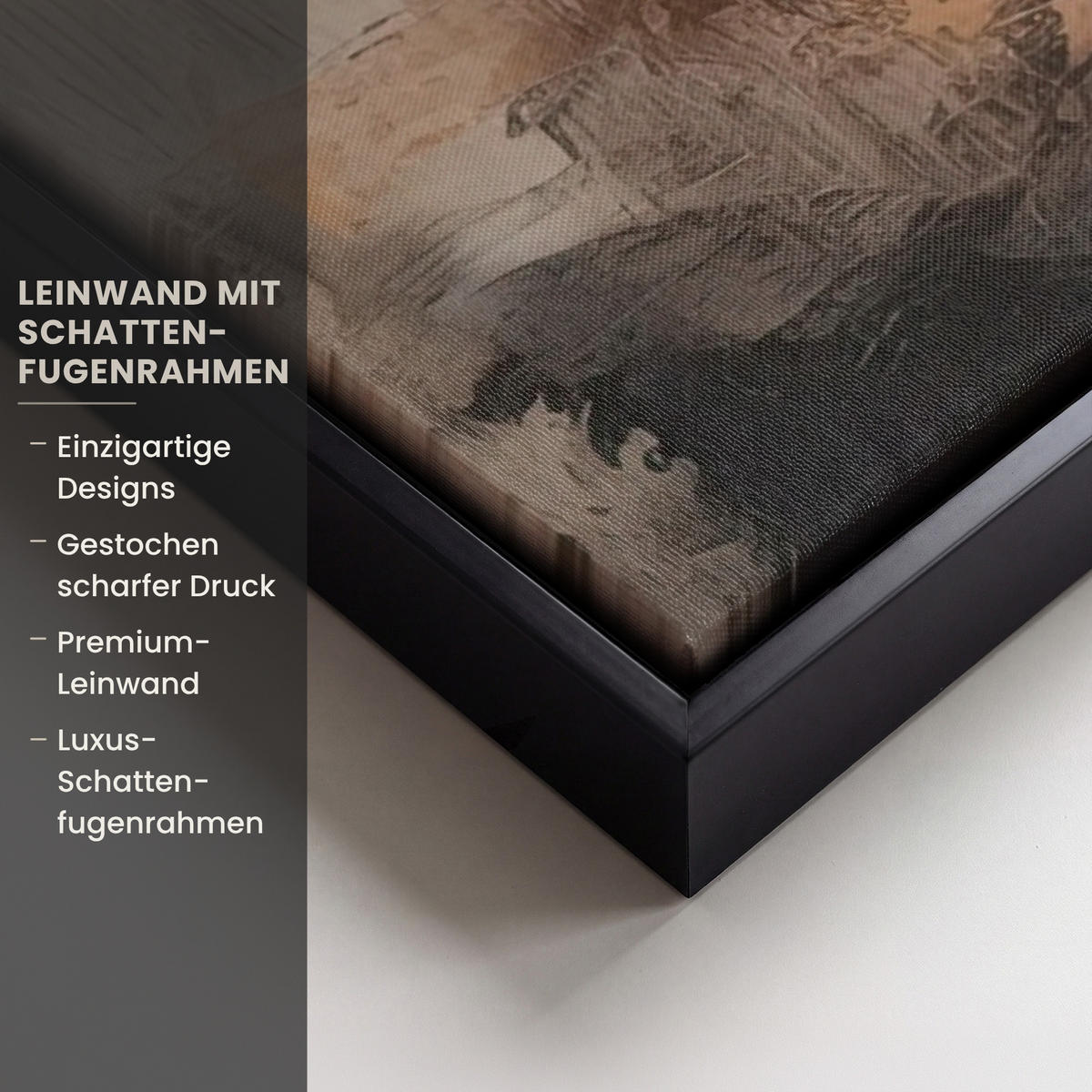 LEINWAND Bilder mit Rahmen - Farbe - Abstrakt - Beige - Kunst - 60x40 - Greige, Textil (60/40cm) - MuchoWow