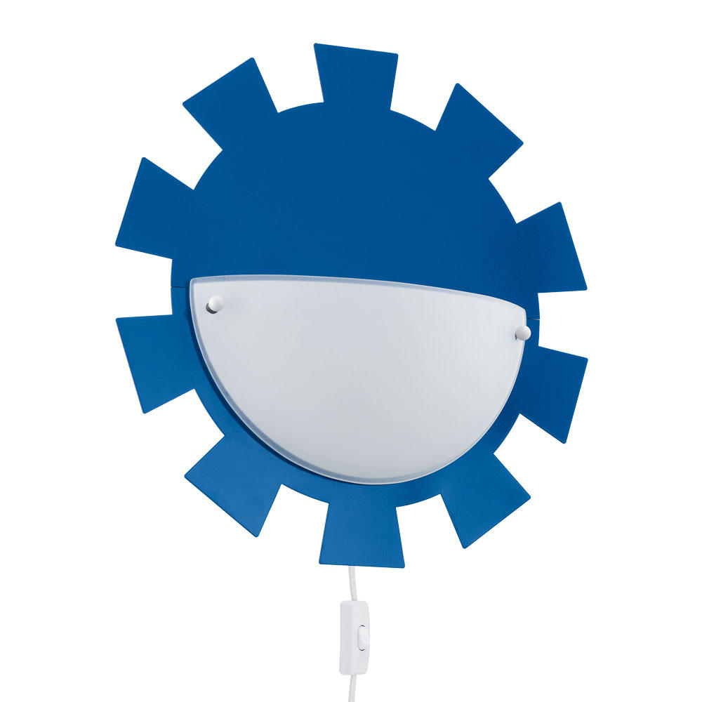LED WANDLEUCHTE Stahl Blau - Blau, Glas (35/8/35cm)