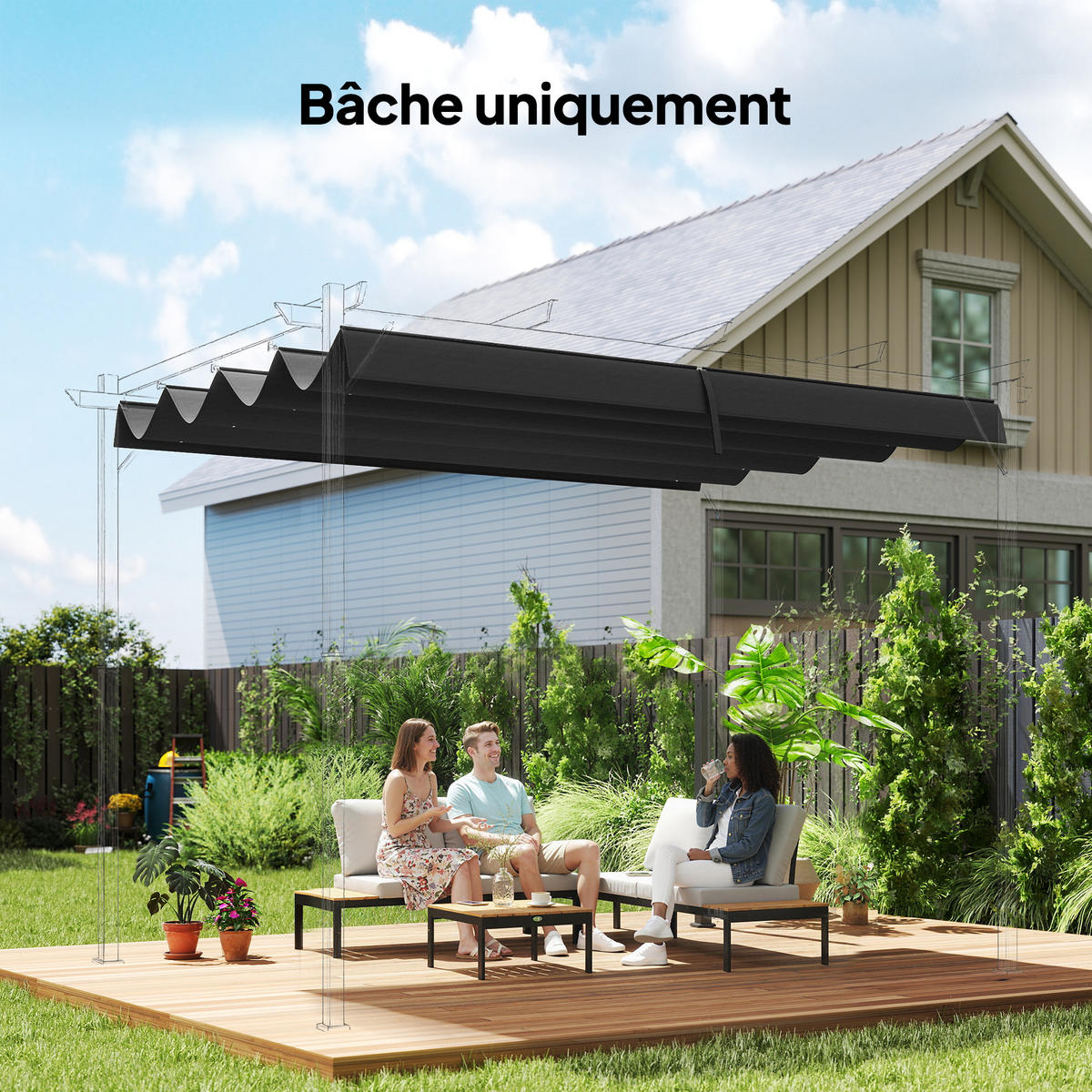 ERSATZDACH, 3x2 m für Pergola, UV-Schutz 30+ - Multicolor, Kunststoff (286/16/275cm) - FORIOUS
