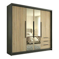 DREHTÜRENSCHRANK VIVO 200 cm Farbe: Graphit | Sonoma | Sonoma - Graphitfarben/Braun, Holzwerkstoff/Metall (200/215/59.5cm) - A&J MöbelLand