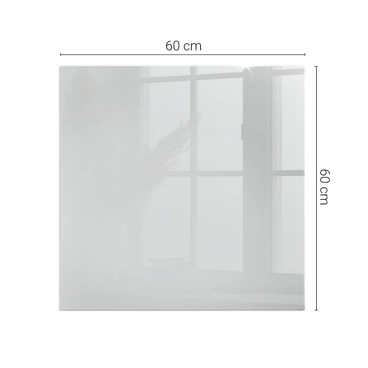 GLASPLATTE für Kamin 60x60 cm Grau - Grau, Glas (60/60/0.4cm) - ArtPrintCave