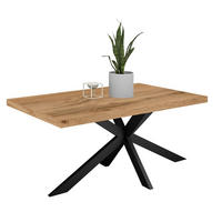 ESSTISCH Elgin 2 210x80x100 Metall+Holzwerkstoff Schwarz/Wotan Eiche - Eiche Wotan/Schwarz, Holzwerkstoff (210/100/80cm) - 58aufmkessel