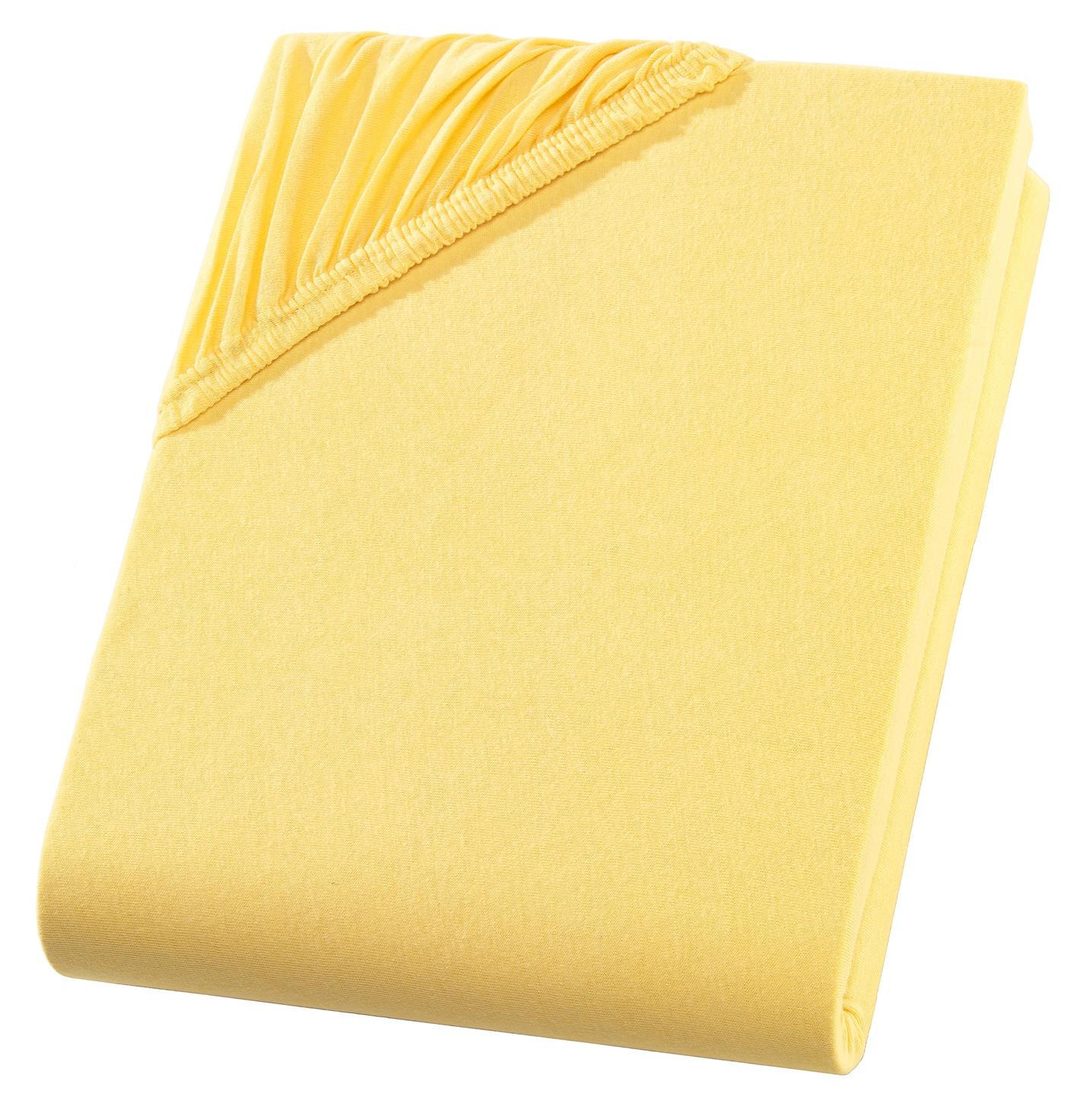 JERSEY-SPANNBETTLAKEN 160x200 cm aus 100% Baumwolle, Bettlaken Gelb Uni - Gelb, Textil (160/200cm) - Carpe Sonno
