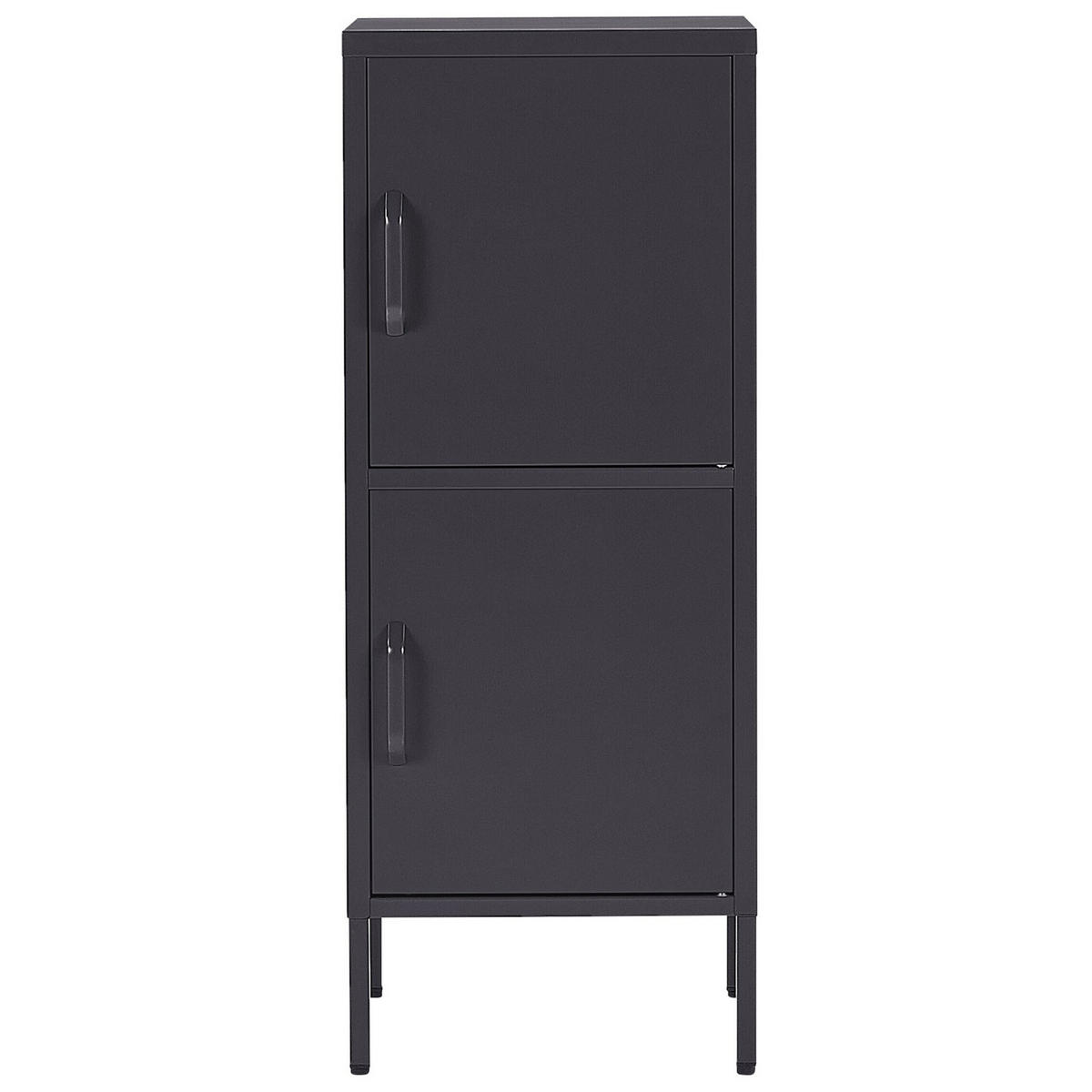 AKTENSCHRANK schwarz 2 Türen Huron - Schwarz, Metall (40/102/40cm) - Beliani