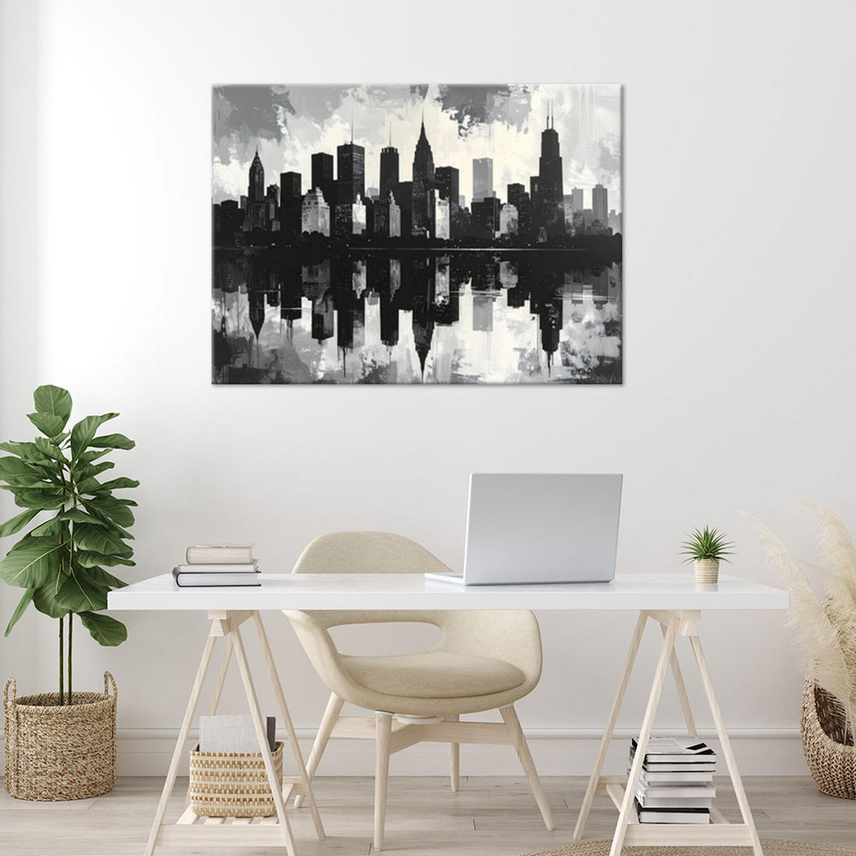 LEINWANDBILD Städte & Architektur 45x30cm - Schwarz, Textil (45/30cm) - Feeby