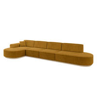 ECKSOFA Ottomane Links MARI-L3-v1 - 413x171x83 cm Senfgelb Cord - Gelb, Holzwerkstoff/Textil (413/171cm) - ALTDECOR