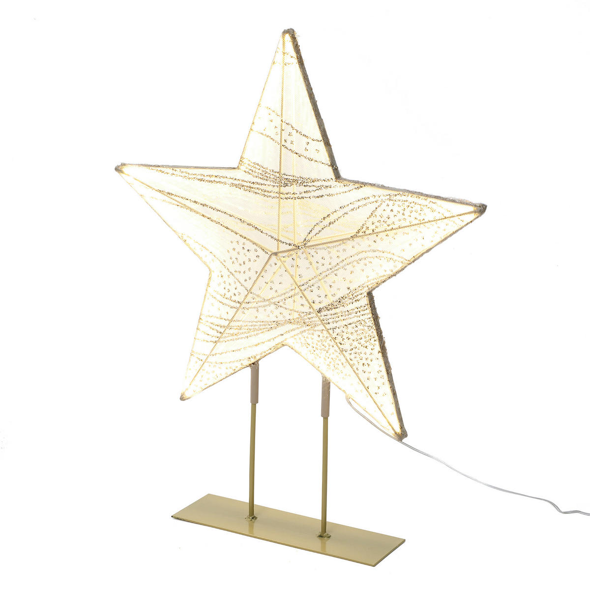 LED Weihnachtsstern HTHD0212 - Champagner, Kunststoff/Metall (7/48.5/39.5cm) - Hometopia