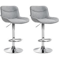 BARHOCKER 2er Set Stoff grau - Chromfarben/Grau, Textil/Metall (49/85/51cm) - CLP