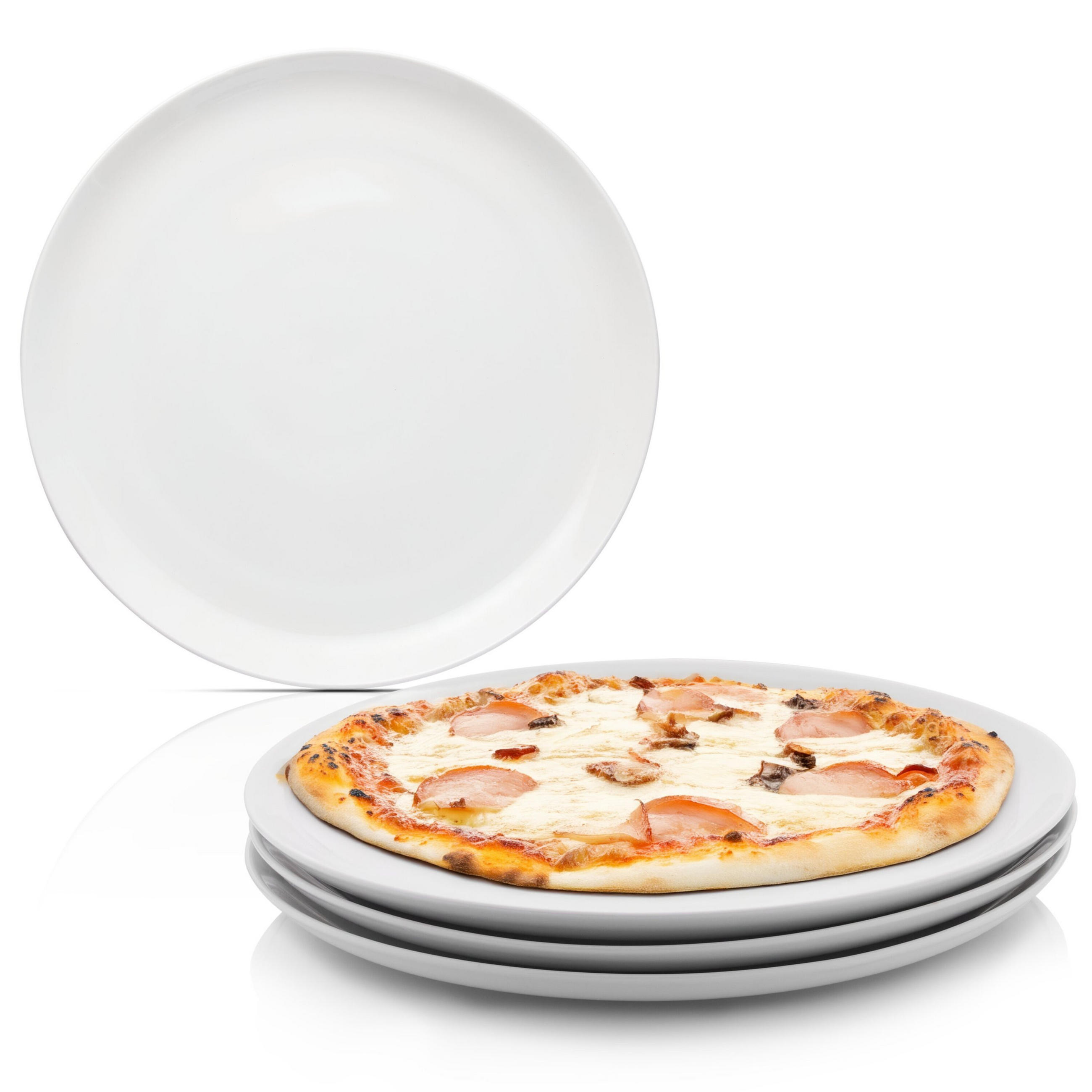 PIZZATRELLER SET NEW PORT - 4 teilig aus Porzellan - Weiß, Keramik (30cm) - Sänger