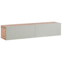 WANDMONTIERTER-TV-SCHRANK Grün/Braun Gladstone - Braun/Grün, Holzwerkstoff (140/30/32cm) - Beliani