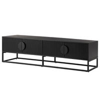 TV-LOWBOARD - Echtholzfurnier / Metall - Eichefarben, Holzwerkstoff/Metall (180/45/40cm) - home24
