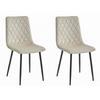 STUHL SCANNO 2-er Set, Beige, mit Samtstoff gepolstert - Beige, Textil/Metall (45/89/53cm) - Komodee