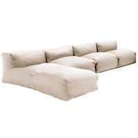 GARTENSOFA mit 4 Sitzplätzen, Sandfarbe - Gelb, Textil - Oviala