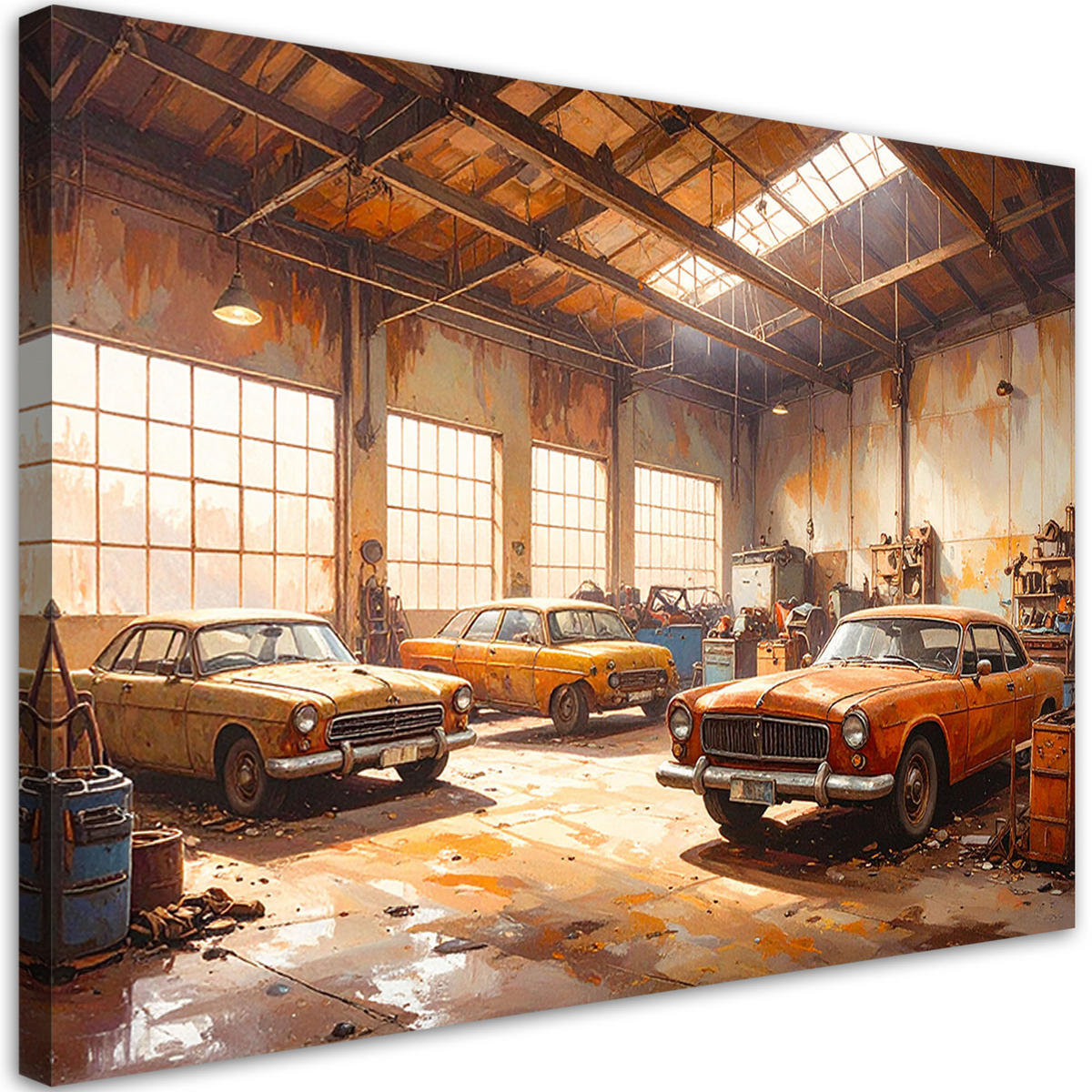 LEINWANDBILD Kraftfahrzeuge 90x60cm - Orange, Textil (90/60cm) - Feeby