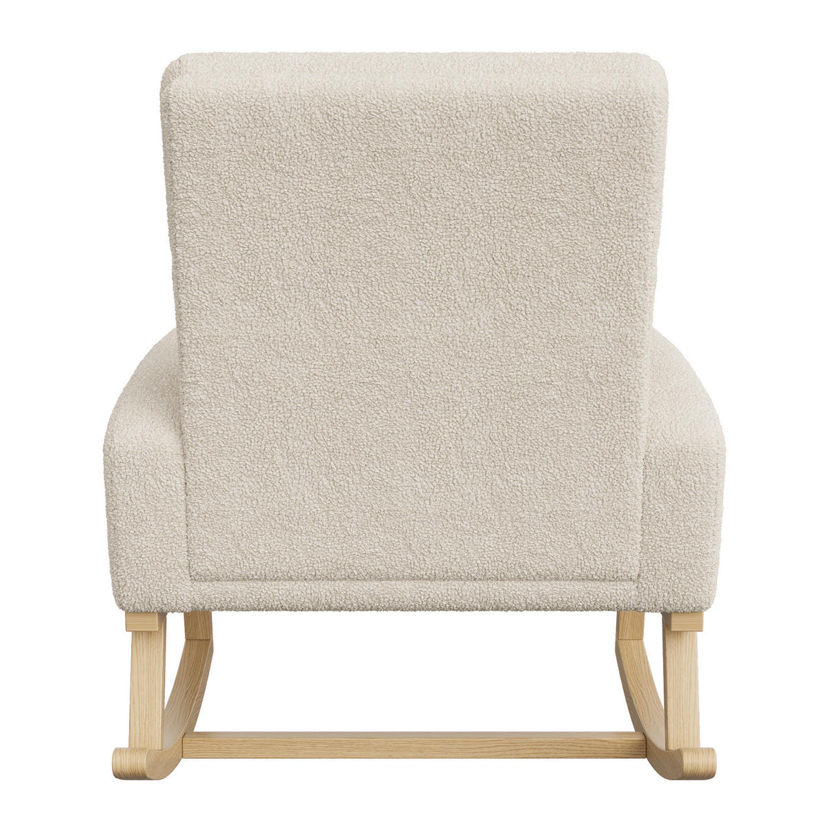 SCHAUKELSTUHL Beige Sherpa Mit Massivholzbeinen Skandinavisch - Beige, Holz (69.2/87/78.5cm)