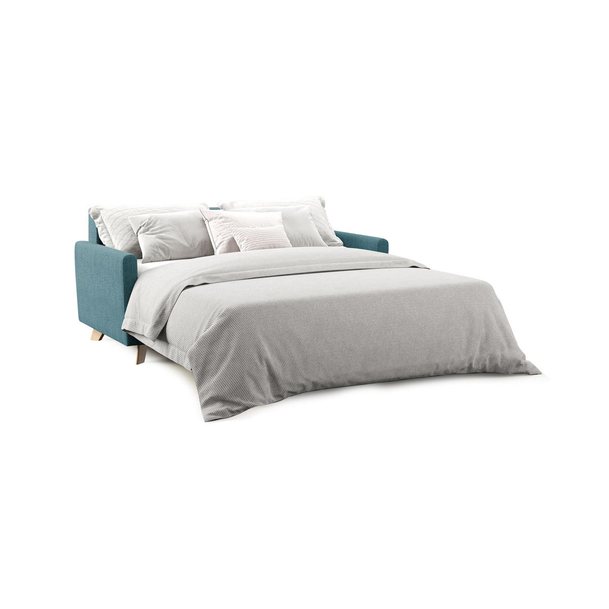 SCHLAFSOFA Edgar - Hellblau, Textil (160/94/97cm) - Divani.store