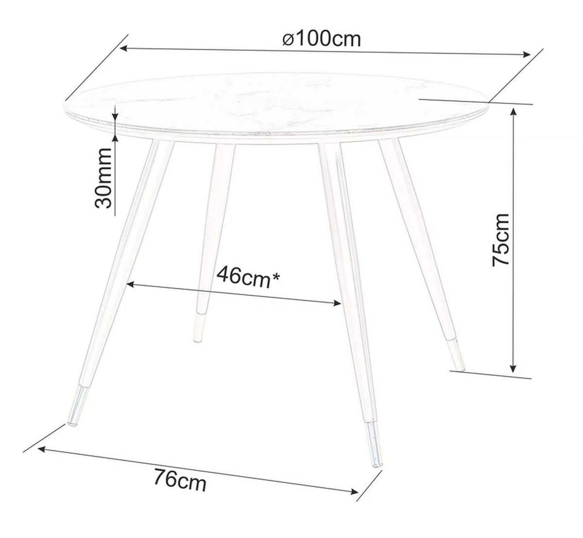 ESSTISCH Schwarz Marmor / Schwarz 100 / 100 / 76cm - Goldfarben/Schwarz, Holz/Holzwerkstoff (100/100/76cm) - Feldmann-Wohnen