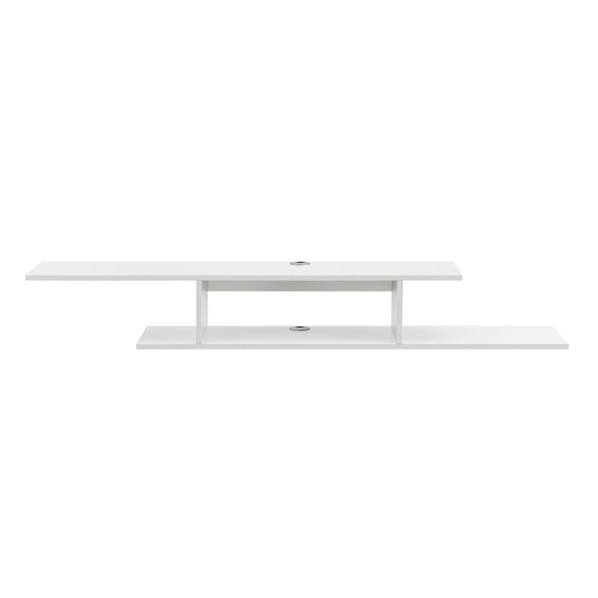 TV-WANDREGAL Støvring - Weiß, Holzwerkstoff (150/21/25cm) - [en.casa]