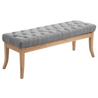 SITZBANK 120/38 cm Stoff grau - Naturfarben/Grau, Holz/Textil (120/46/38cm) - CLP