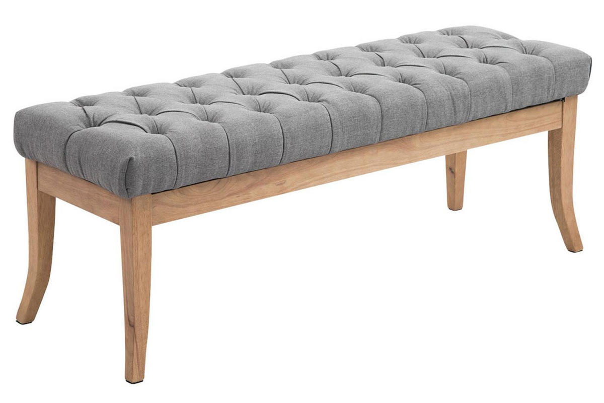 SITZBANK 120/38 cm Stoff grau - Naturfarben/Grau, Holz/Textil (120/46/38cm) - CLP