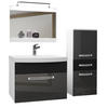BADMÖBEL Badezimmer Silber / Schwarz - Schwarz/Grau, Holz (100/81/40cm) - B BELINI GROUP