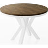 ESSTISCH Clara Weiß runder ausziehbarer, Lefkas Eiche 120-200/120/76 cm - Alteiche/Weiß, Holzwerkstoff/Metall (120/120/76cm) - WFL GROUP