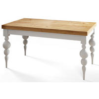 ESSZIMMERTISCH LENA, ausziehbarer Tisch 170-250X90X78,5 cm, Farbe: CRAFT, mit Tischbeinen in Farbe Weiß - Weiß/Braun, Holzwerkstoff (170/80/79cm) - Alpi-Möbel
