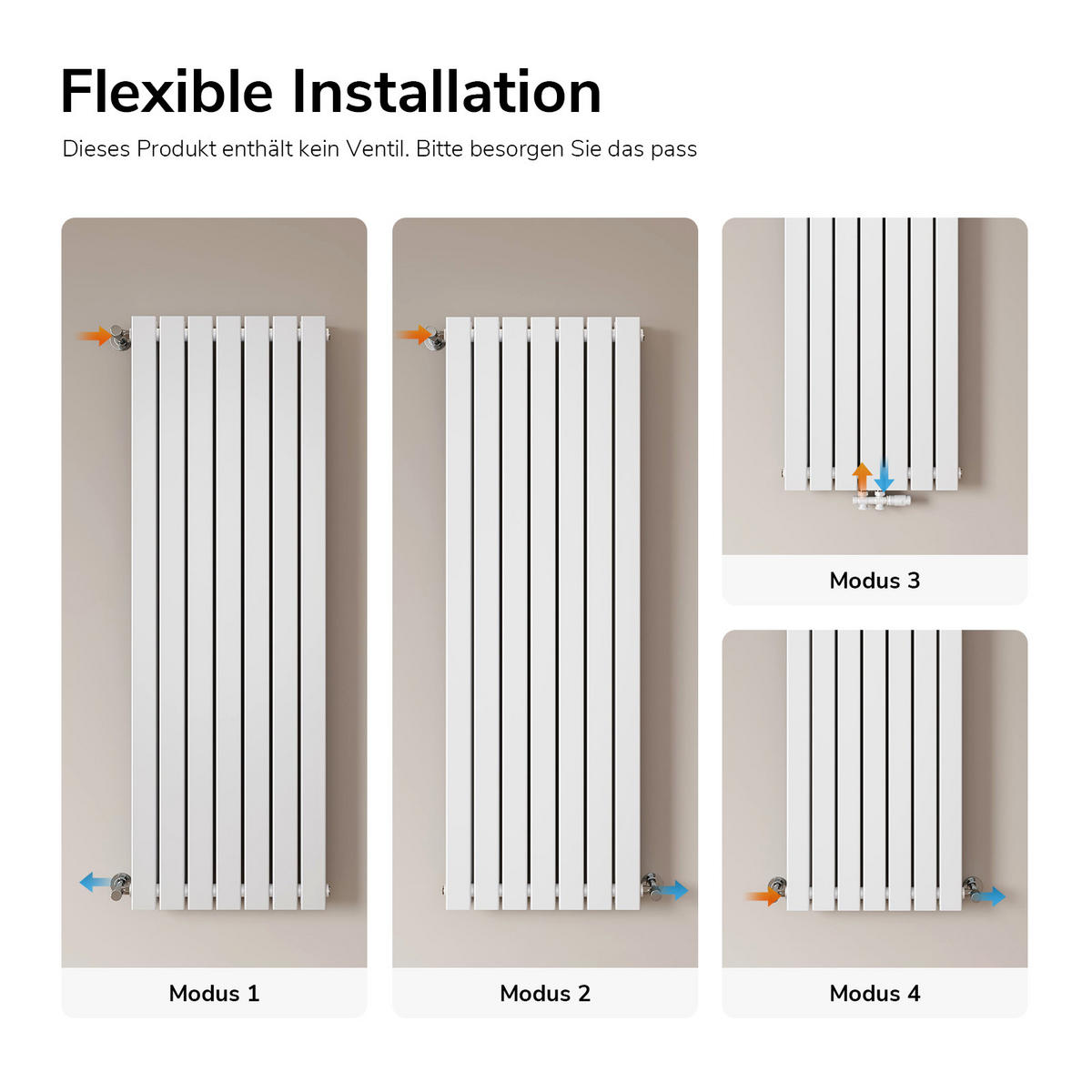 HEIZKÖRPER Vertikal Warmwasser Einlagig Weiß 160/53,8/5,2 cm - Weiß, Metall (54/160/4.9cm) - EMKE