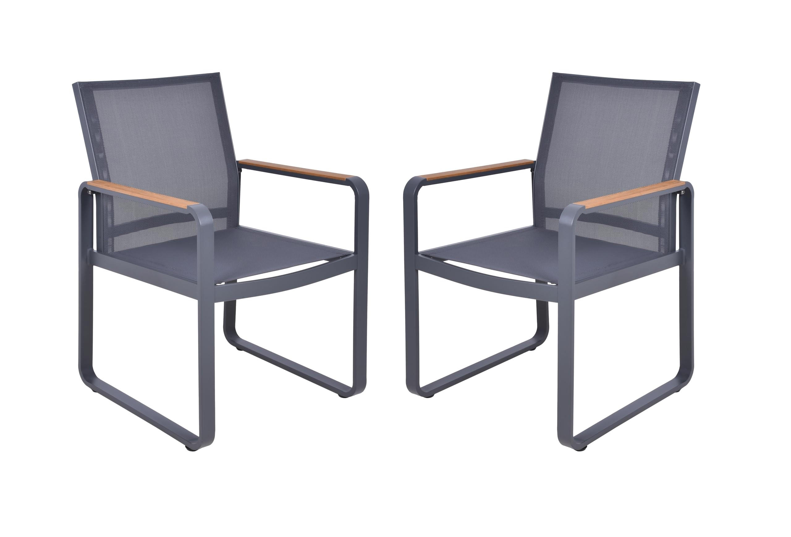 GARTENSTUHL 2er Set Ketil Gartenstühle - Anthrazit, Holz (56/85/60cm) - DELUKE