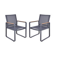 GARTENSTUHL 2er Set Ketil Gartenstühle - Anthrazit, Holz (56/85/60cm) - DELUKE