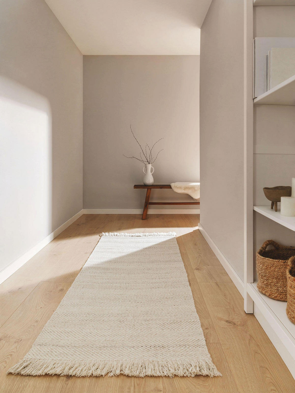 WOLLTEPPICH-LÄUFER Lars Cream 70x200 cm - Creme, Textil (70/200cm) - benuta Pure