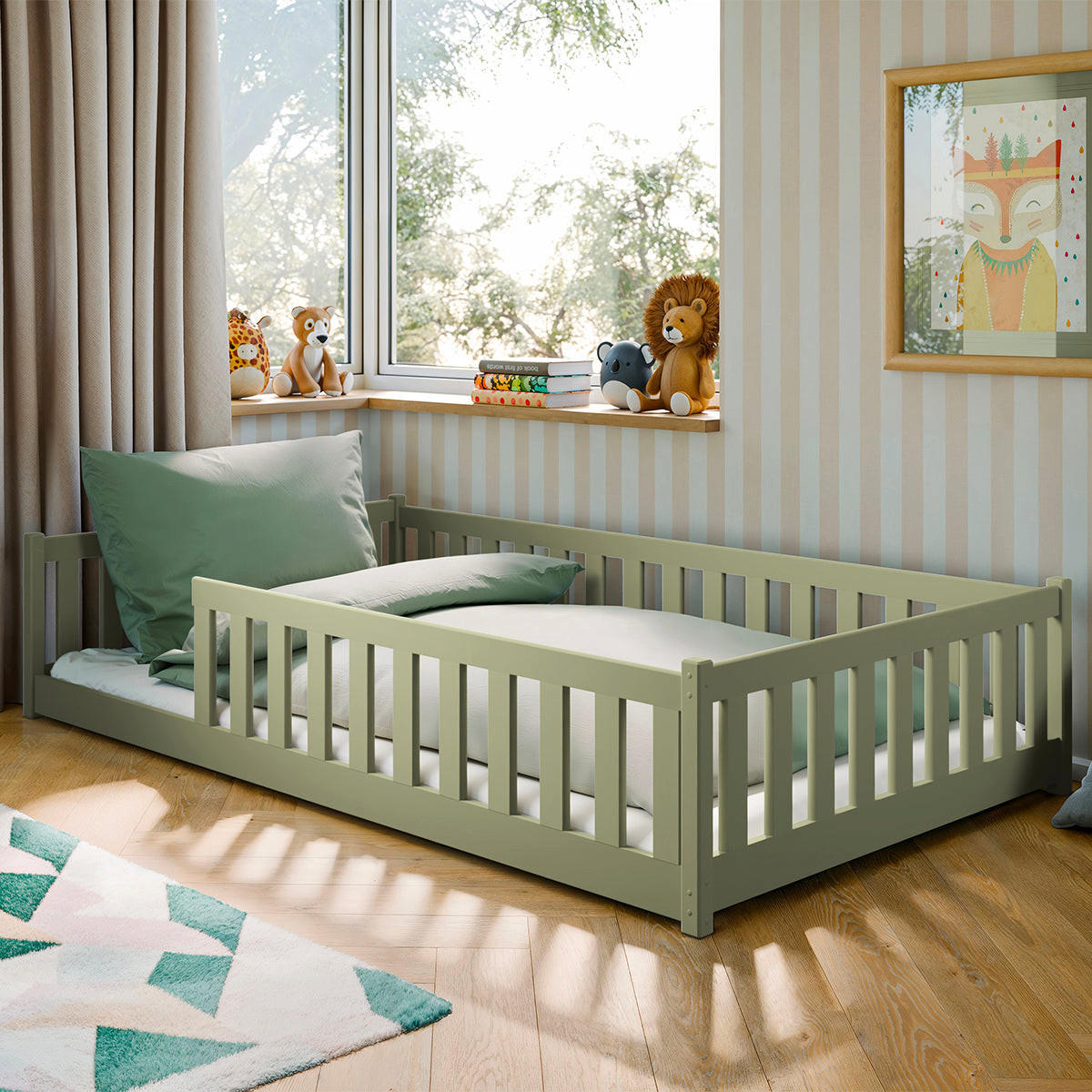 KINDERBETT 120/200 Maya Olive - Grün, Holz (120/200cm) - Petits-meubles