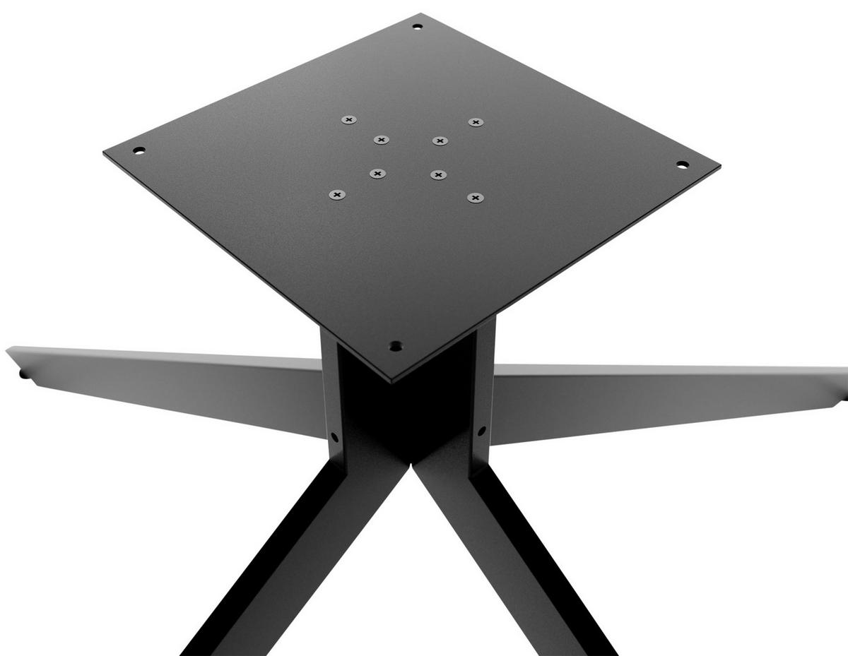 TISCHBEIN eckig 117/60/72 cm Metall schwarz - Schwarz, Metall (117/72/60cm) - CLP
