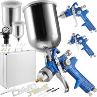 LACKIERPISTOLEN-SET Hvlp, inklusive Aluminiumkoffer,blau - Blau, Metall (46.5/43.5/13cm) - tectake
